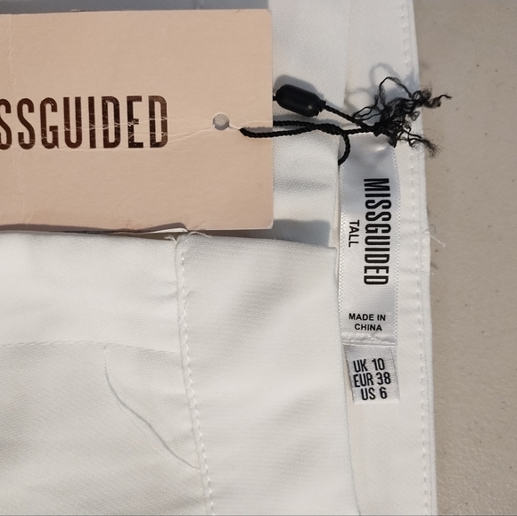 Missguided Tall White Crepe Wide Leg Trousers, White Women's pants - Picture 4 of 8